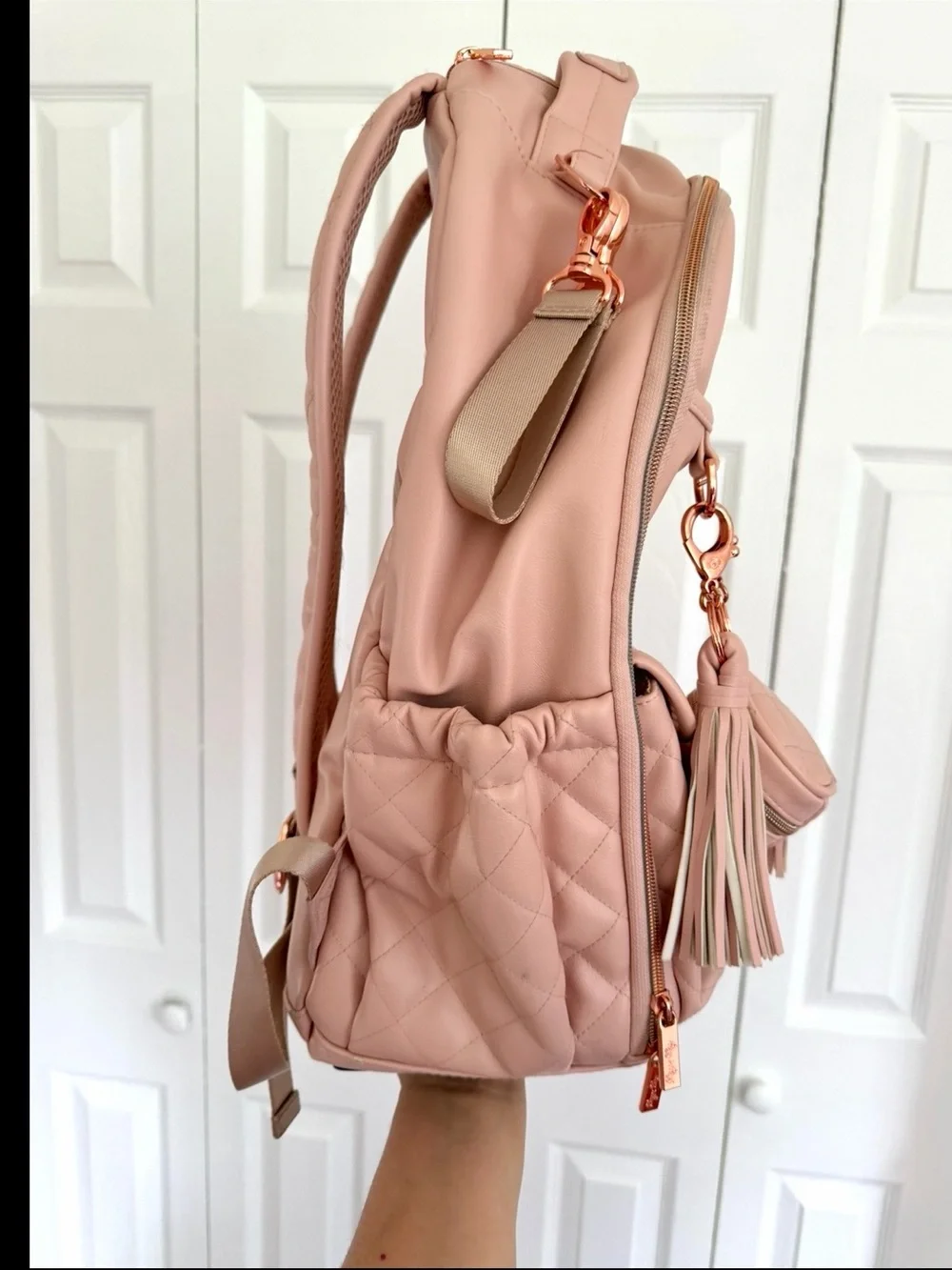 🦋Itzy Ritzy Boss Plus Diaper Bag  Backpack Blush Pink and  Diaper Bag Charm pod